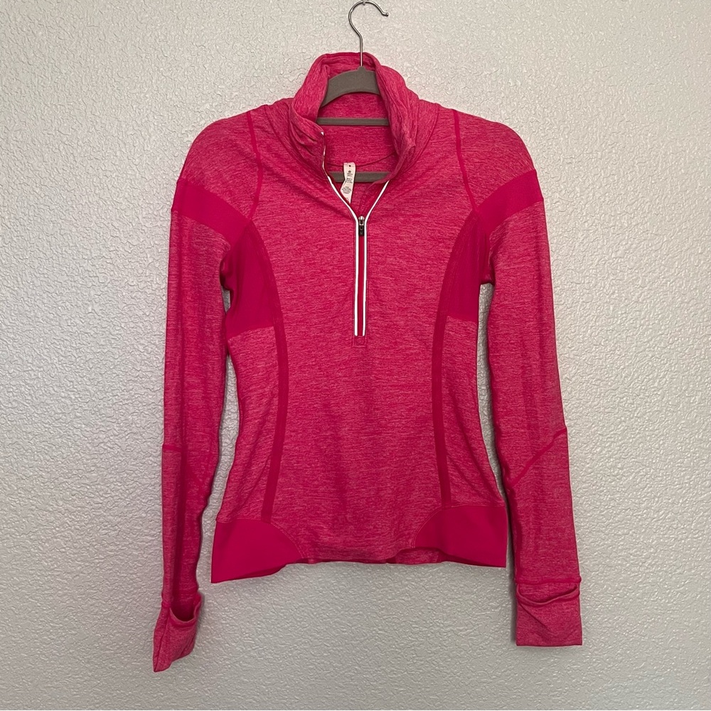 Lululemon women’s pink long sleeve half zip sweater size 6